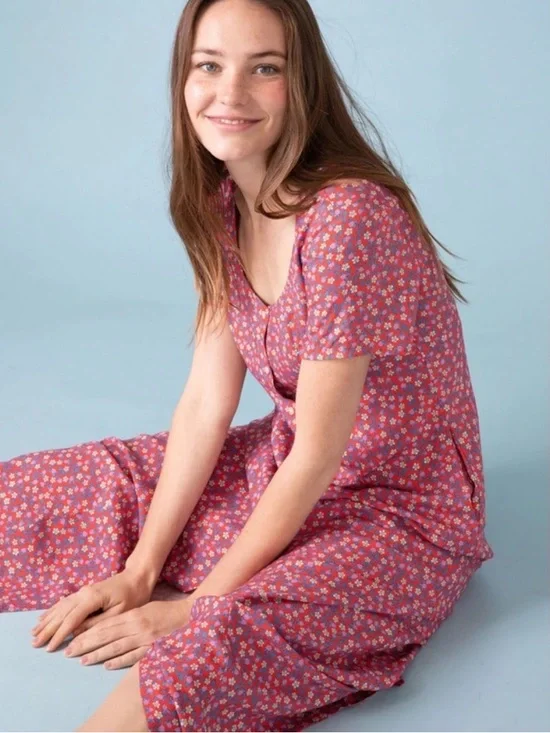 Sonnet James NWT Floral Play Dress - Coastal Grandmother Chic - M - Picture 4 of 7